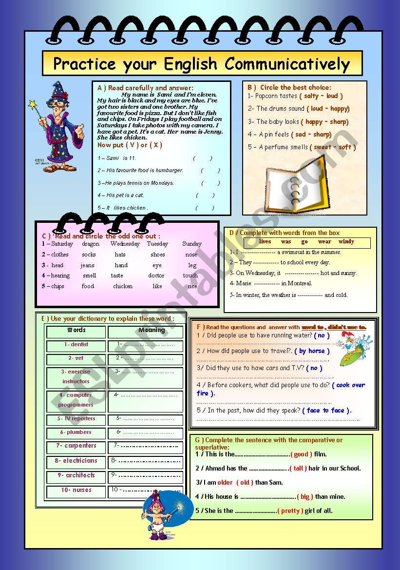 Practice your English  worksheet