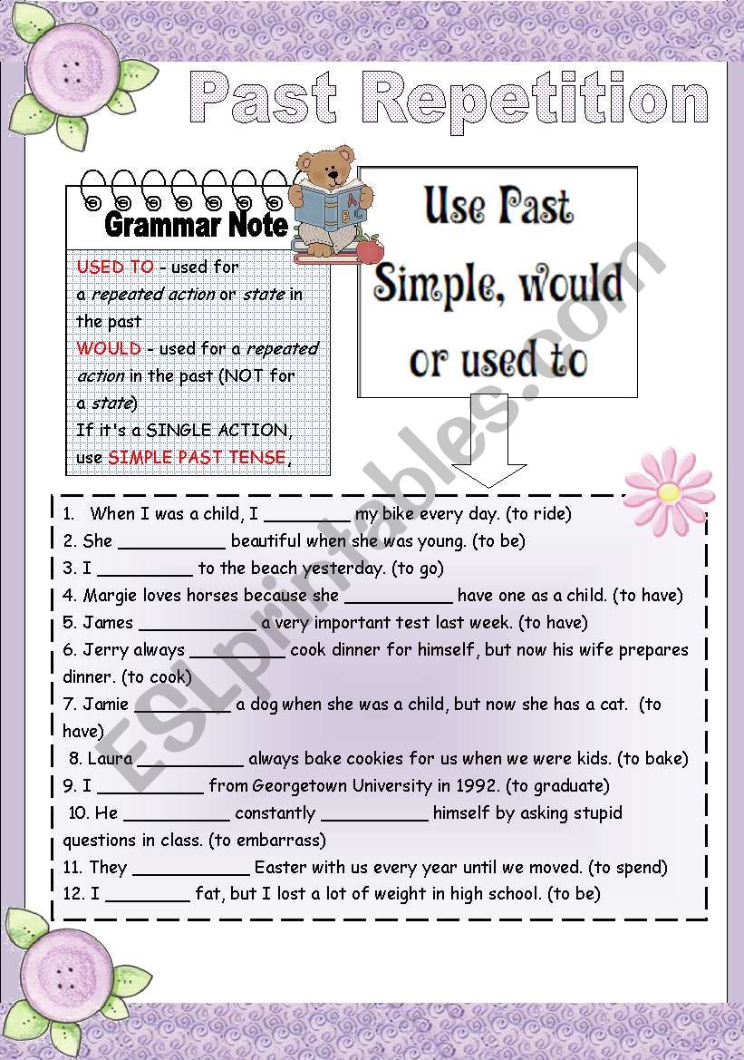 PAST REPETITION worksheet