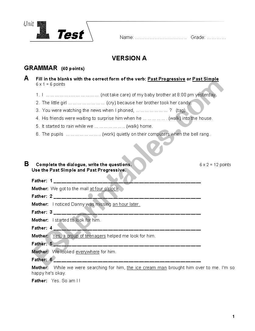 review tenses worksheet