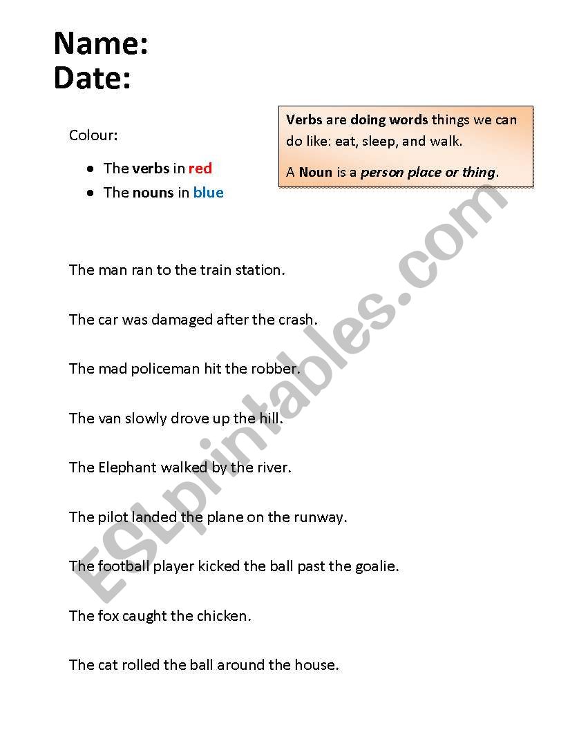 Underline the correct verb 5. Underline the correct Word.