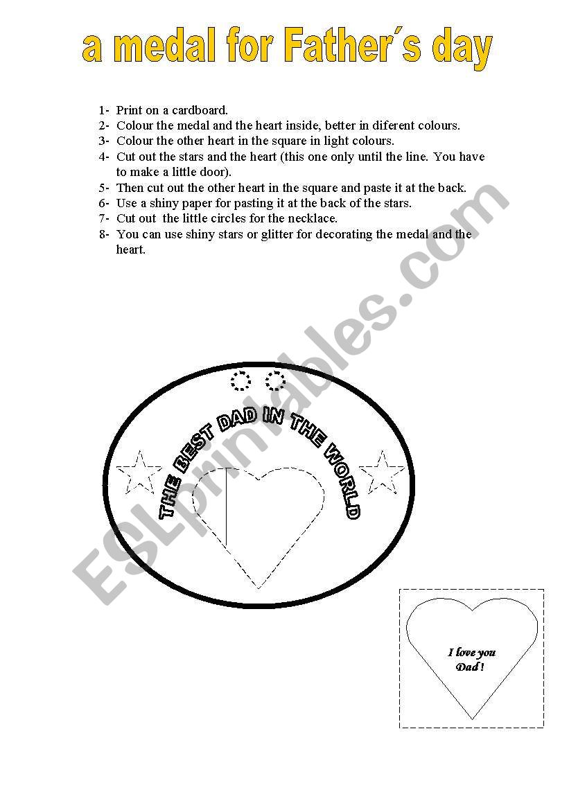 craft for fathers day worksheet
