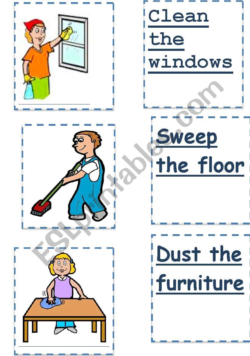 chores flashcards 2of3 worksheet