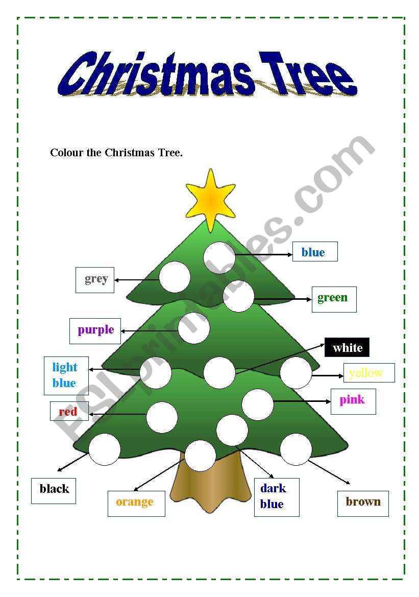 Colour the Christmas Tree worksheet
