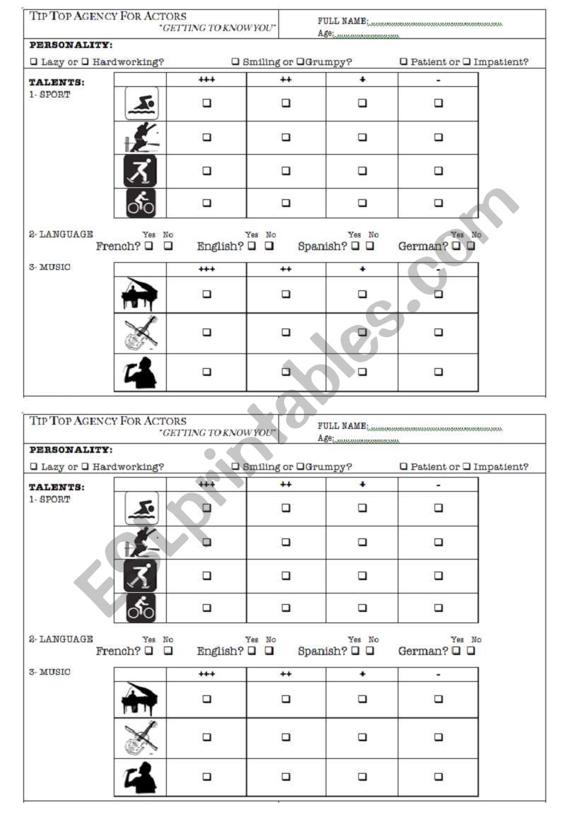 Capacity pair work worksheet