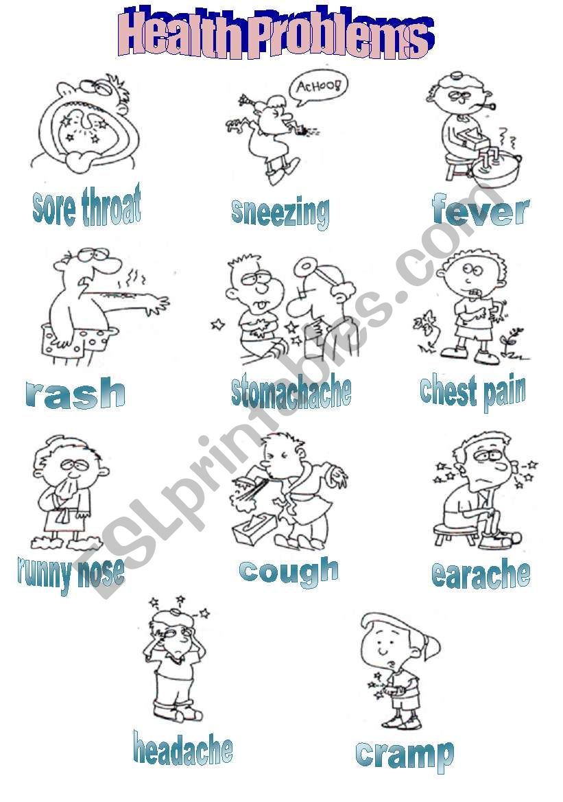Health problems worksheet
