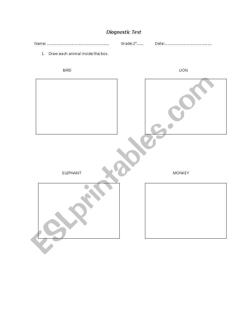 Diagnostic Test 2nd Grade worksheet