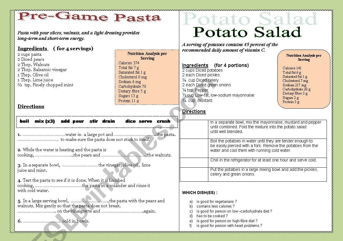 2 DELICIOUS RECIPES - to practise reading skills  ( 2)