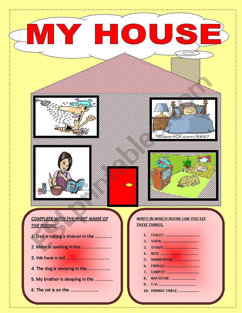 MY HOUSE worksheet