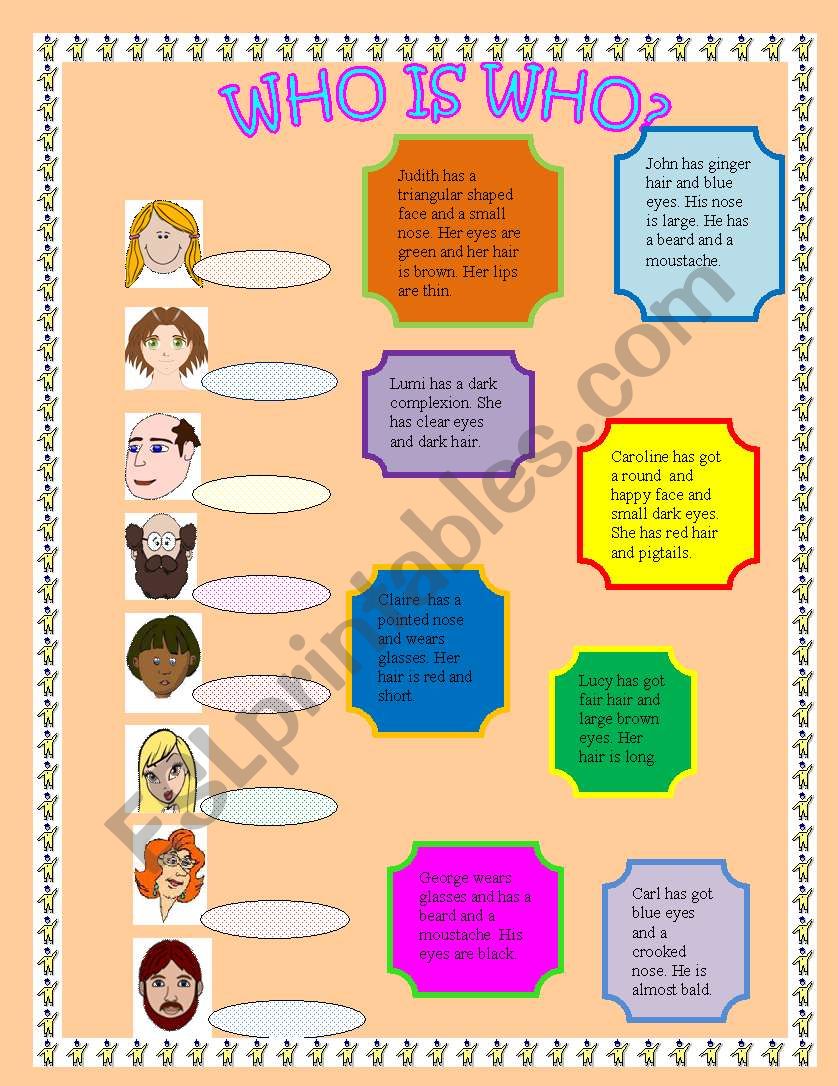 Who is who? worksheet