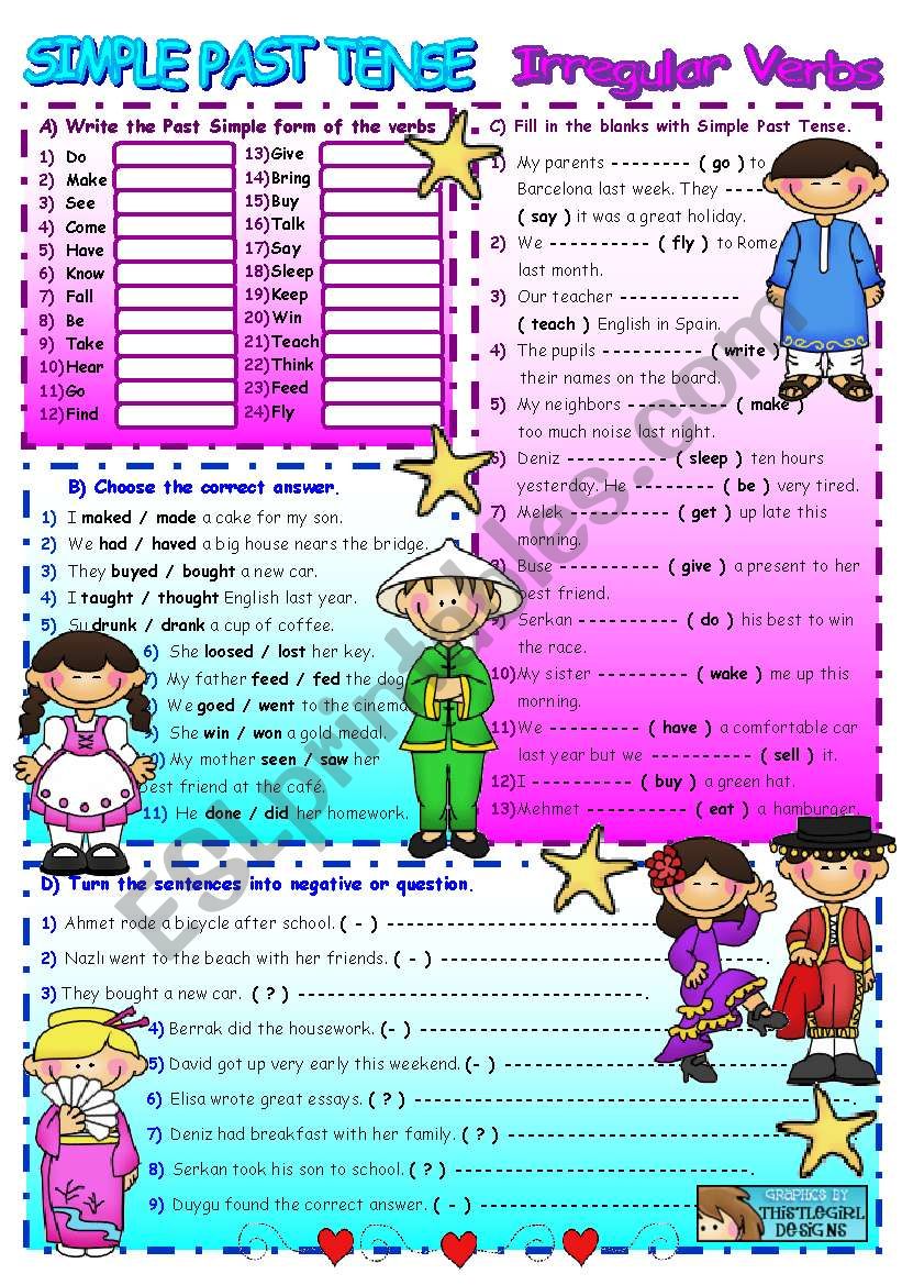 PAST SIMPLE / IRREGULAR VERBS (+B&W)