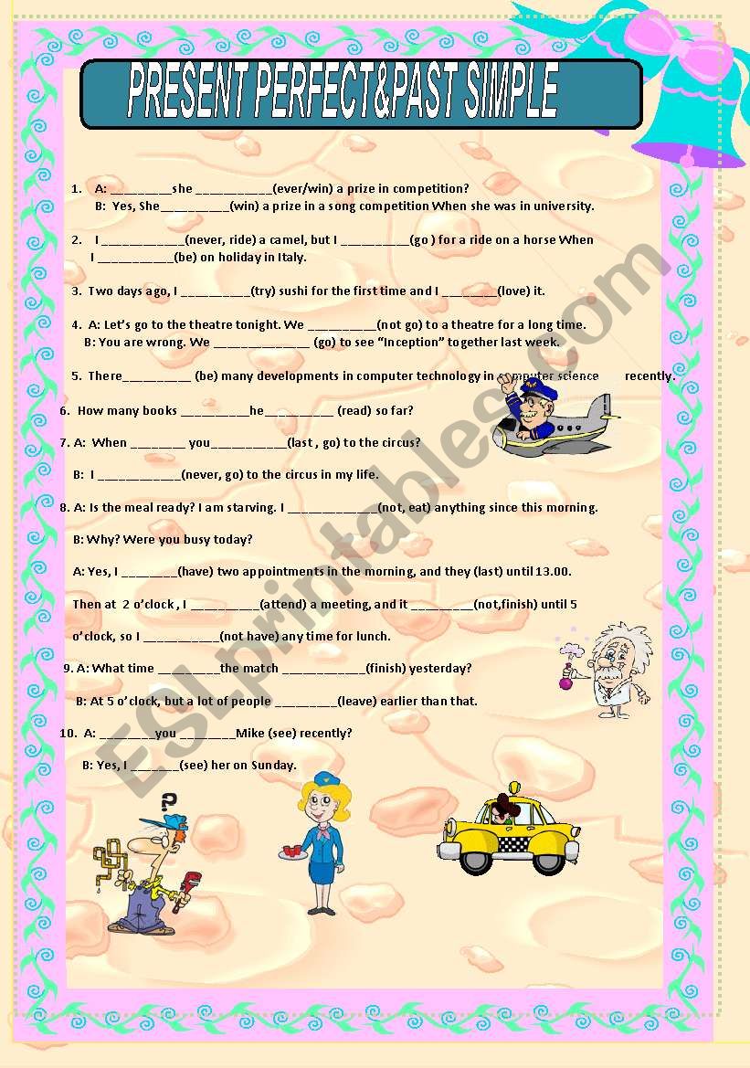 Present Perfect &Past Simple worksheet