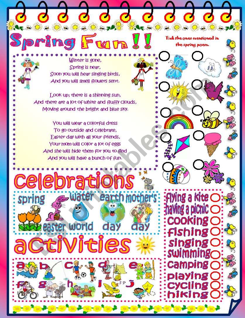 Spring fun!! worksheet