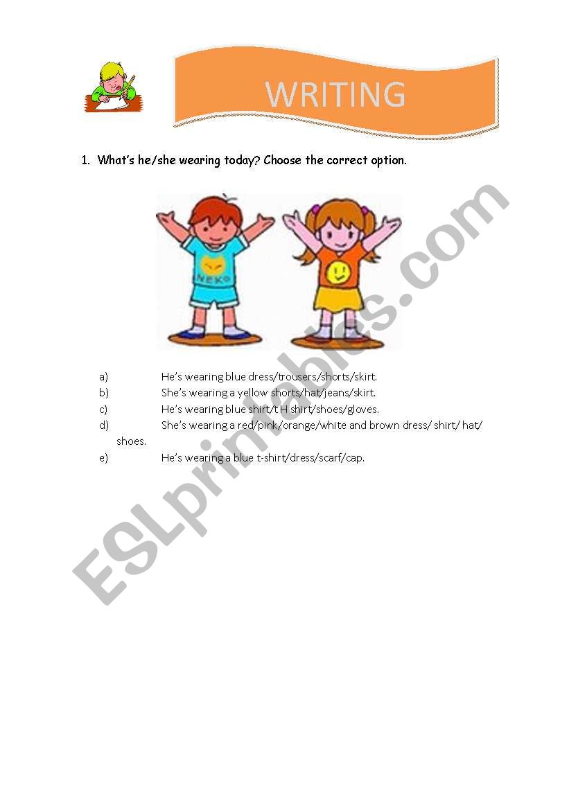 Clothes worksheet