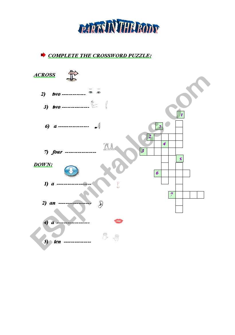 cross-game  worksheet