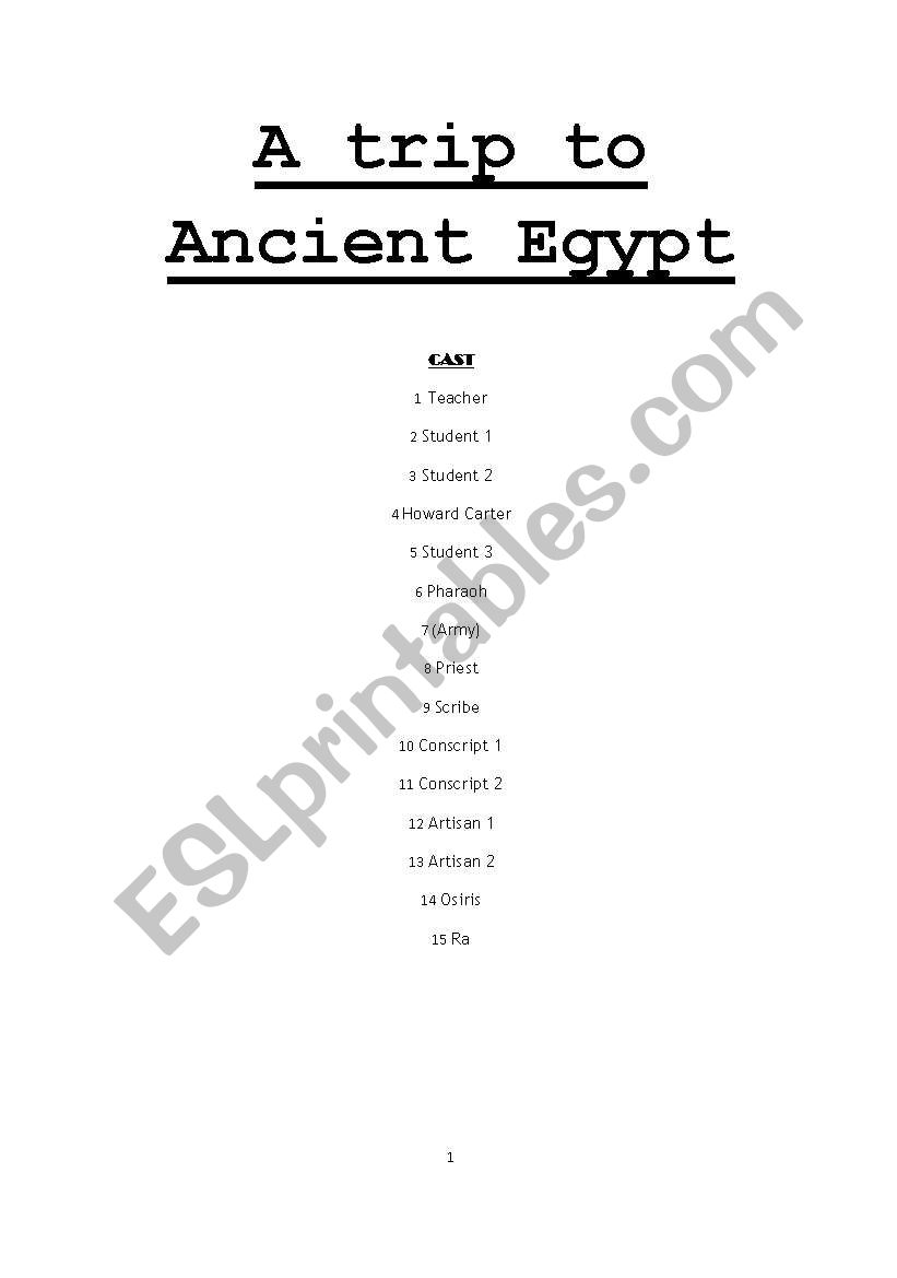 Ancient Egypt Play worksheet