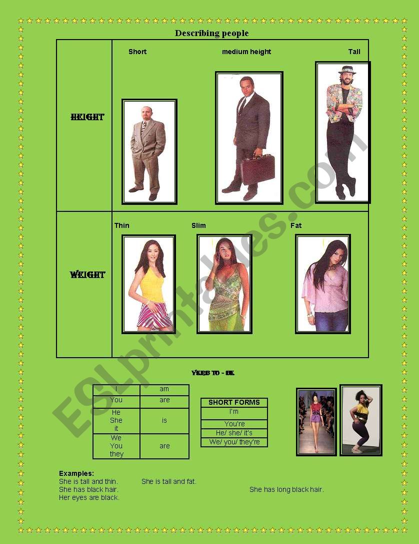describing people worksheet