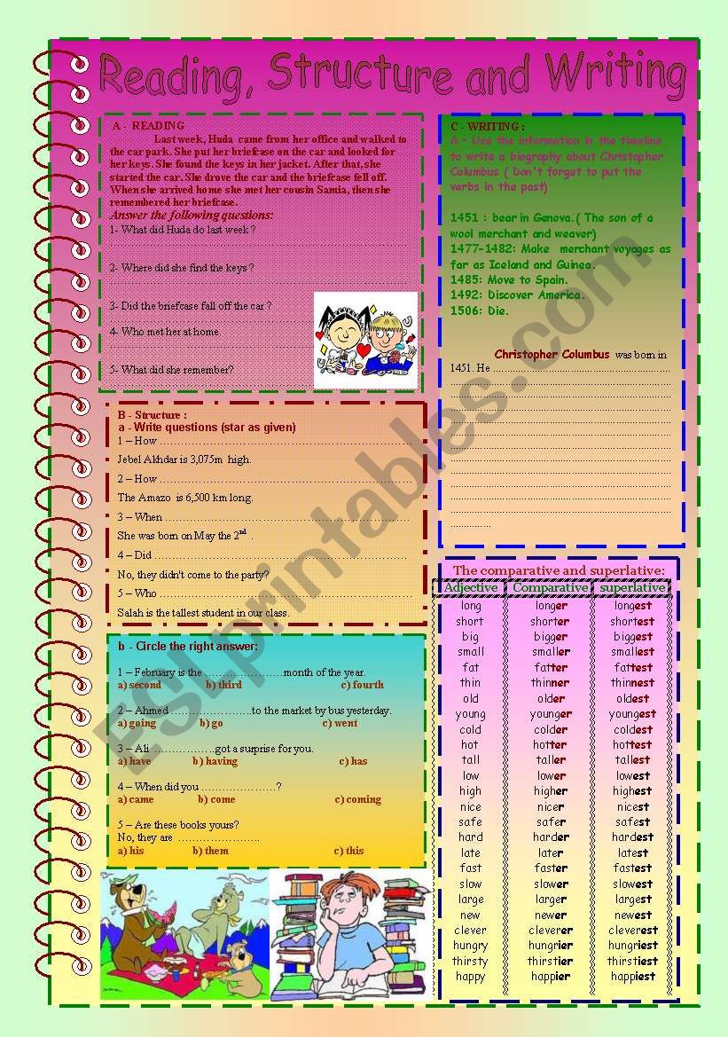 reading structure and writing 