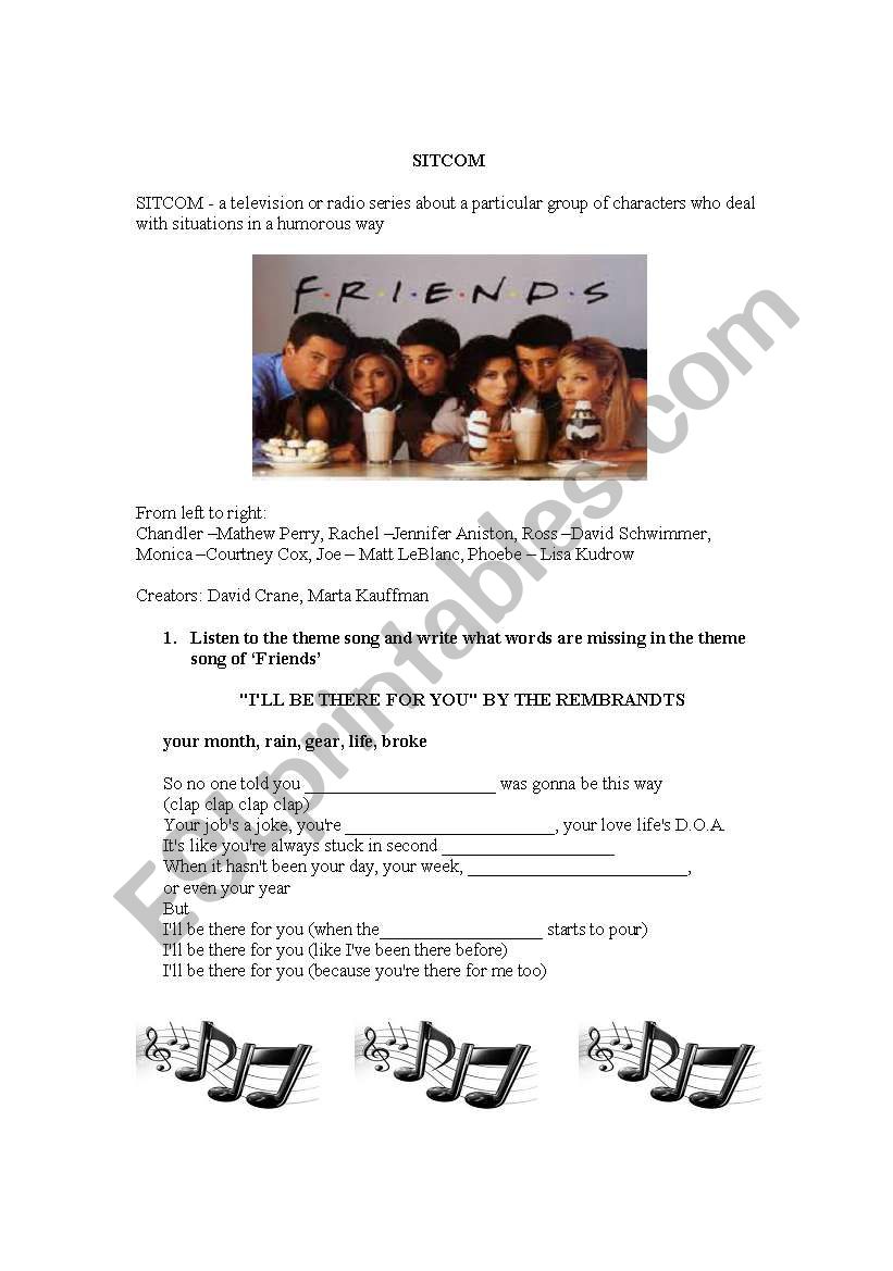 Movies - a sitcom: Â´FriendsÂ´ (episode Â´Football)
