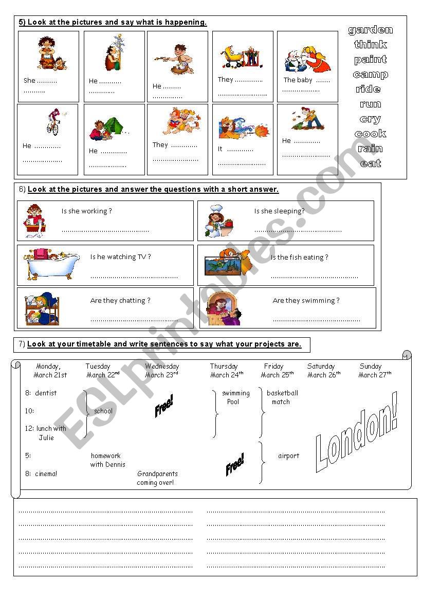  present continuous worksheet