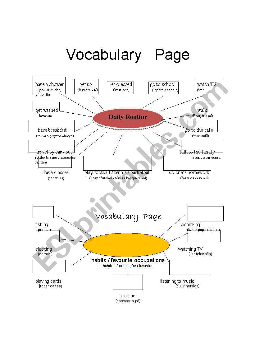 Daily Routine - vocabulary worksheet