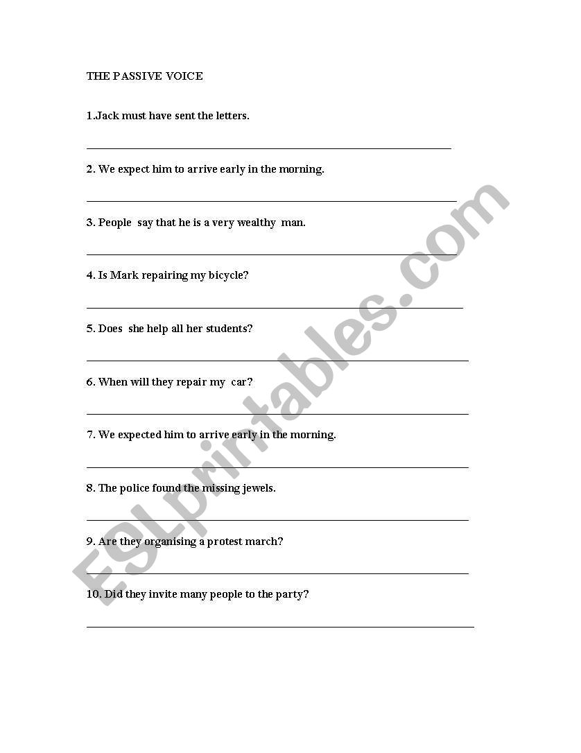 The Passive Voice worksheet