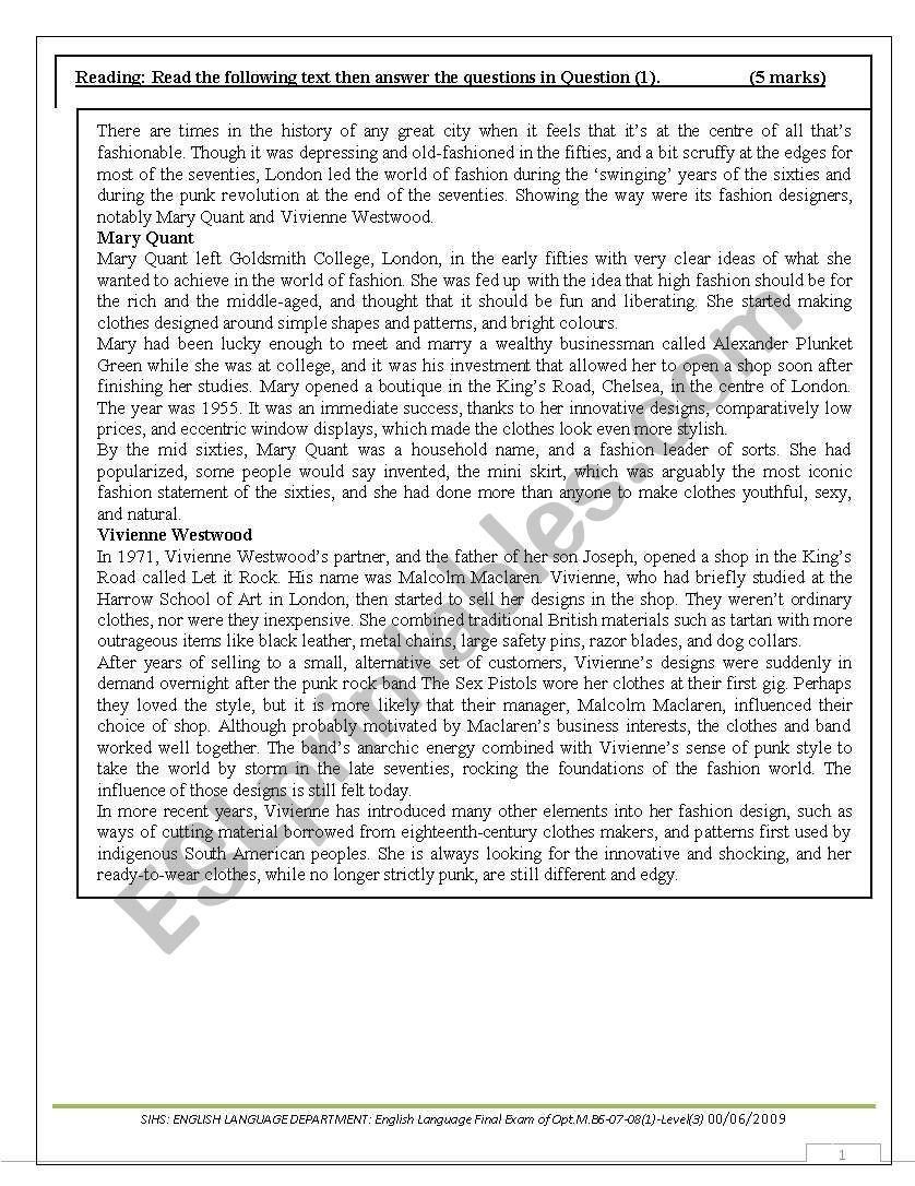 Opticianry worksheet