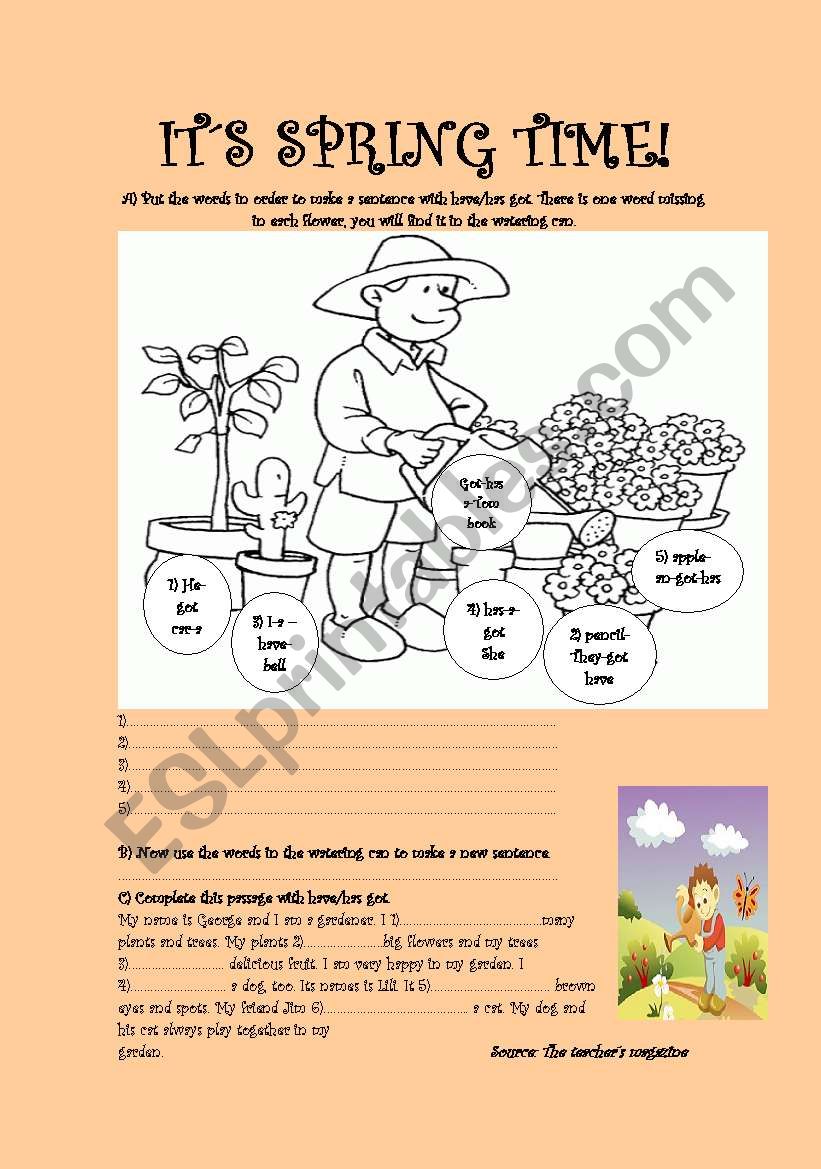 IÂ´TÂ´S SPRING TIME worksheet