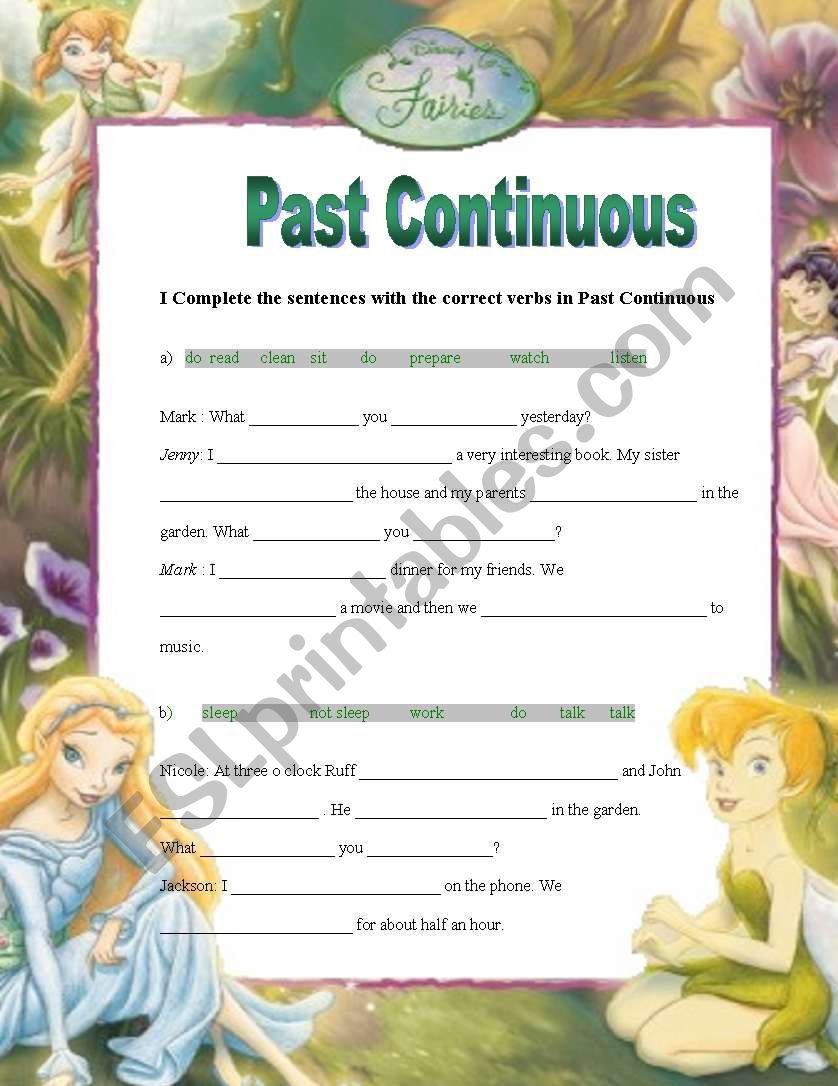 Past Continuous worksheet