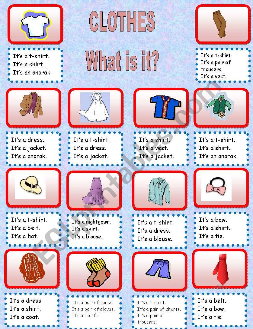 Clothes - What is it? worksheet