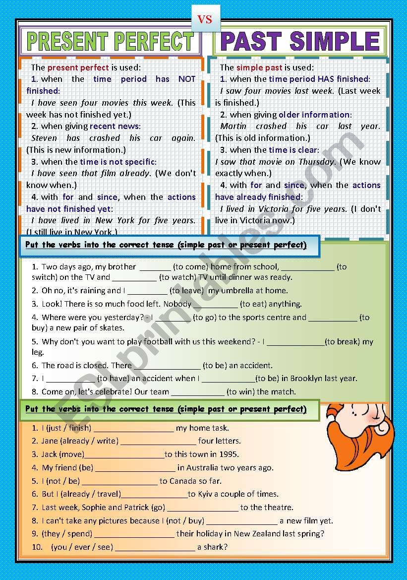 Present Perfect Vs Past Simple Practice