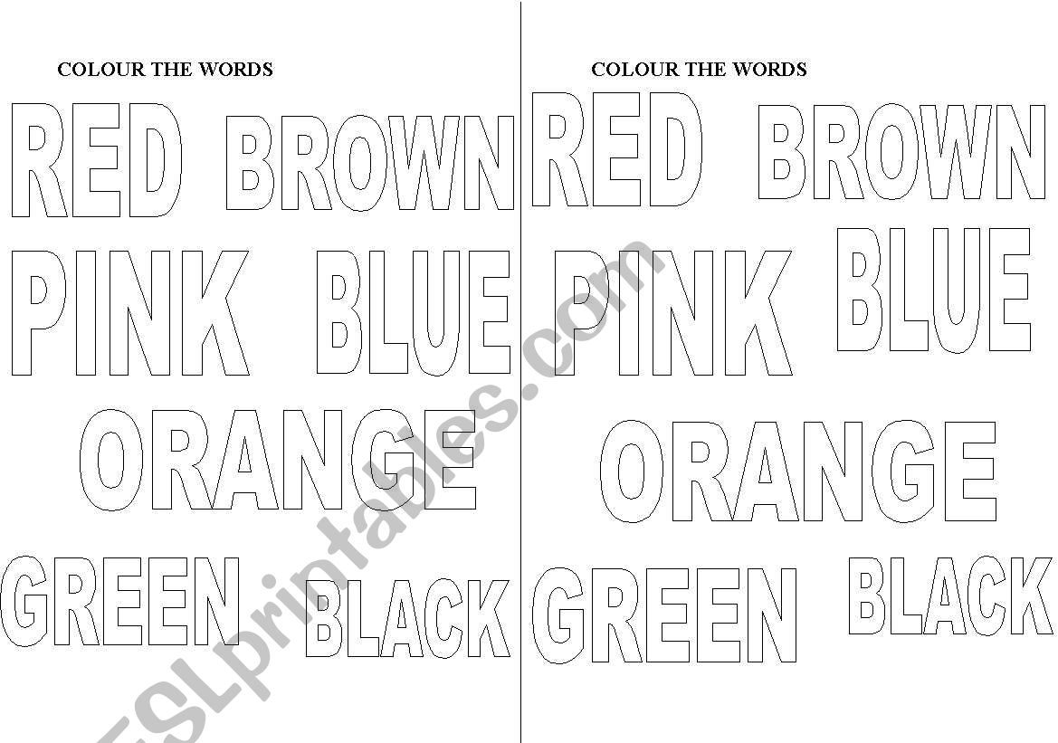 Colours worksheet