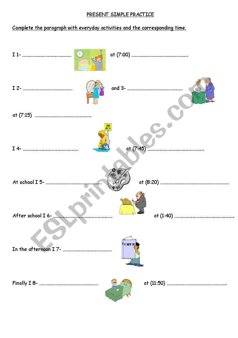 Present Simple Practice worksheet