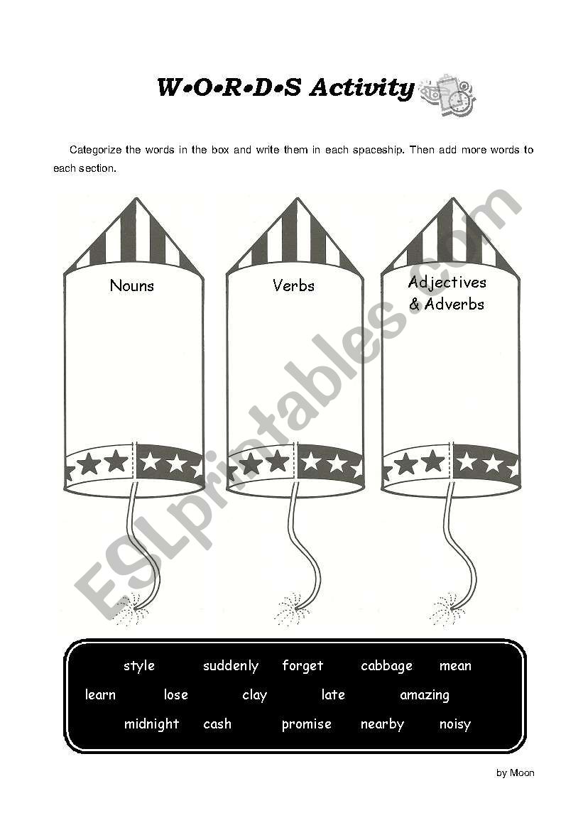 Categorize the Words! worksheet