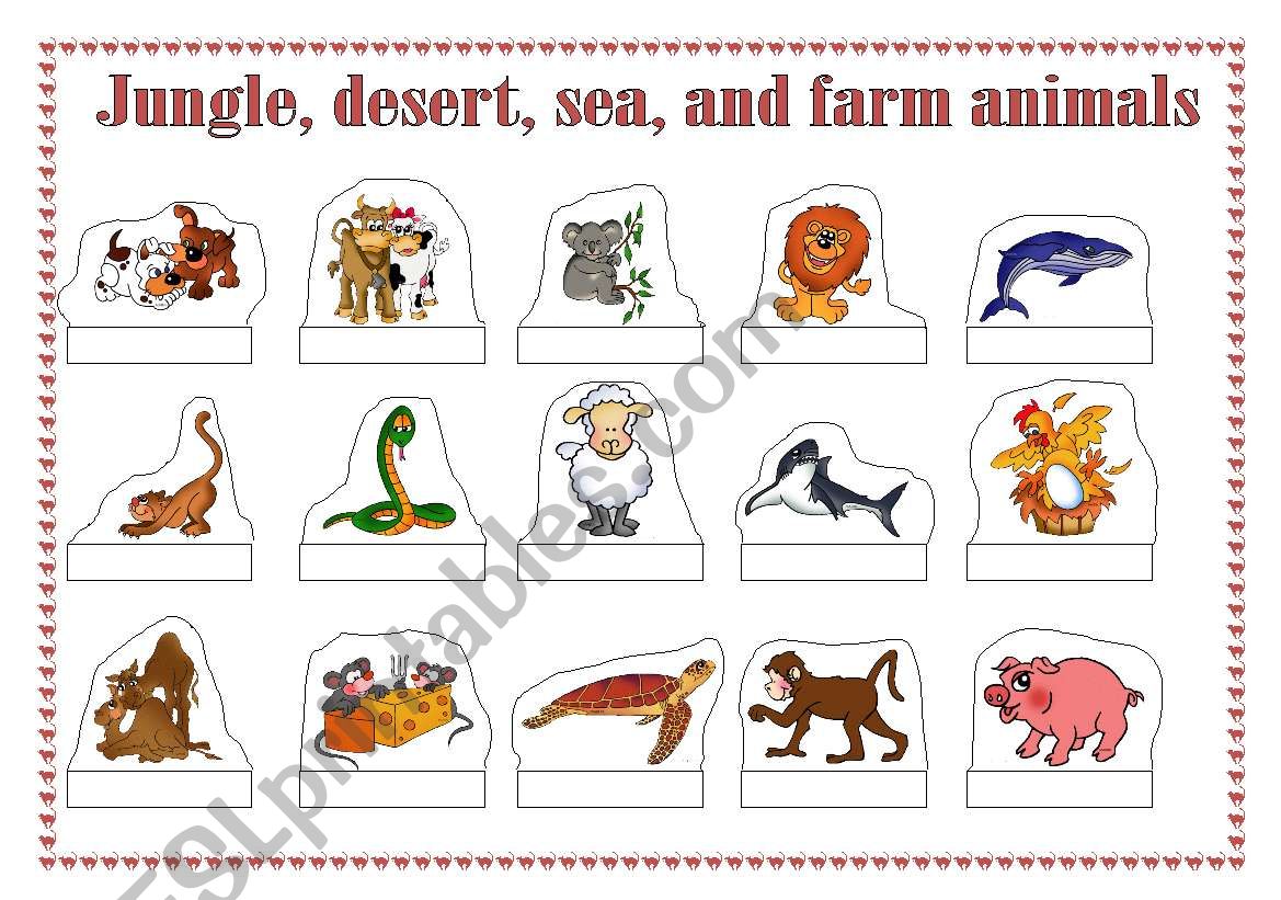 Animals - cut and glue 1 worksheet