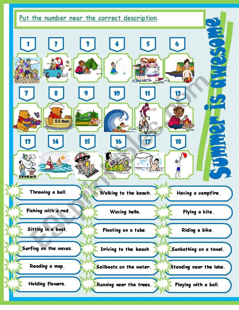 Summer is awesome! worksheet