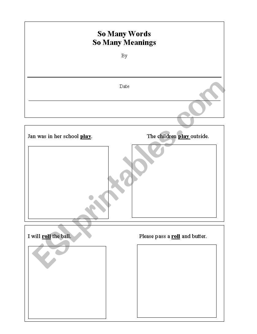 So Many Meanings worksheet