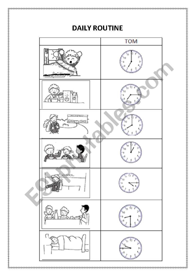 daily routine worksheet