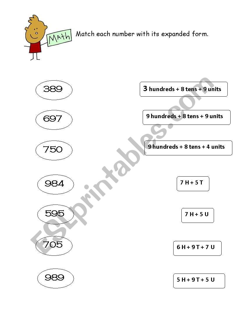 number expanded form worksheet