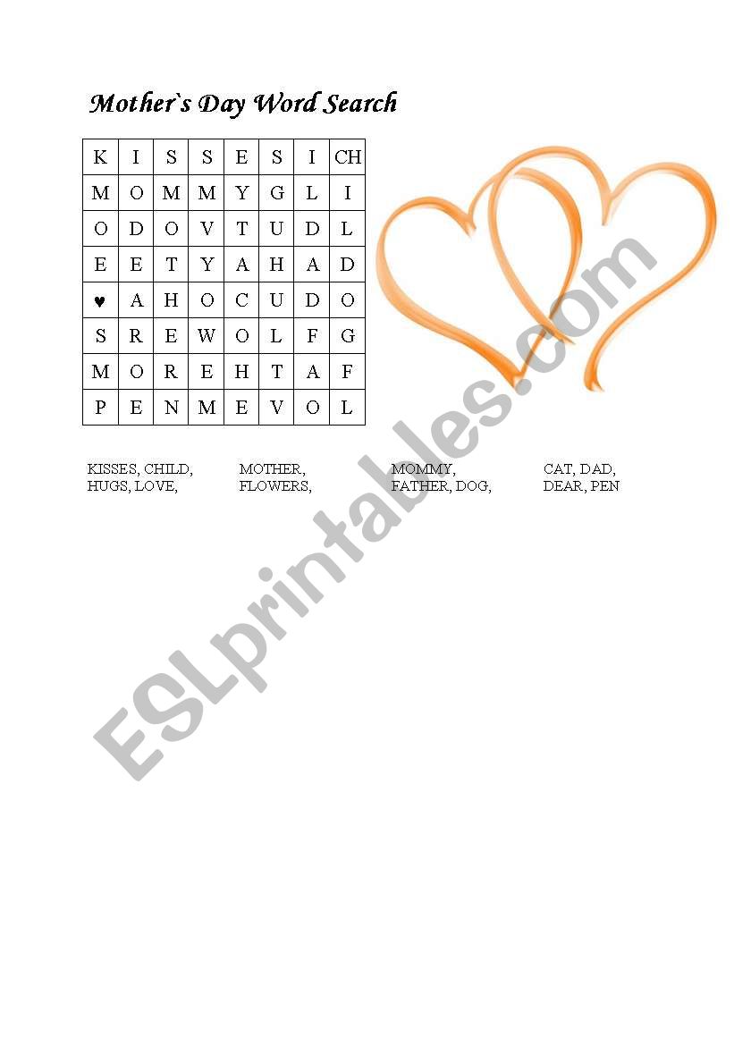 mothers-day-crossword worksheet