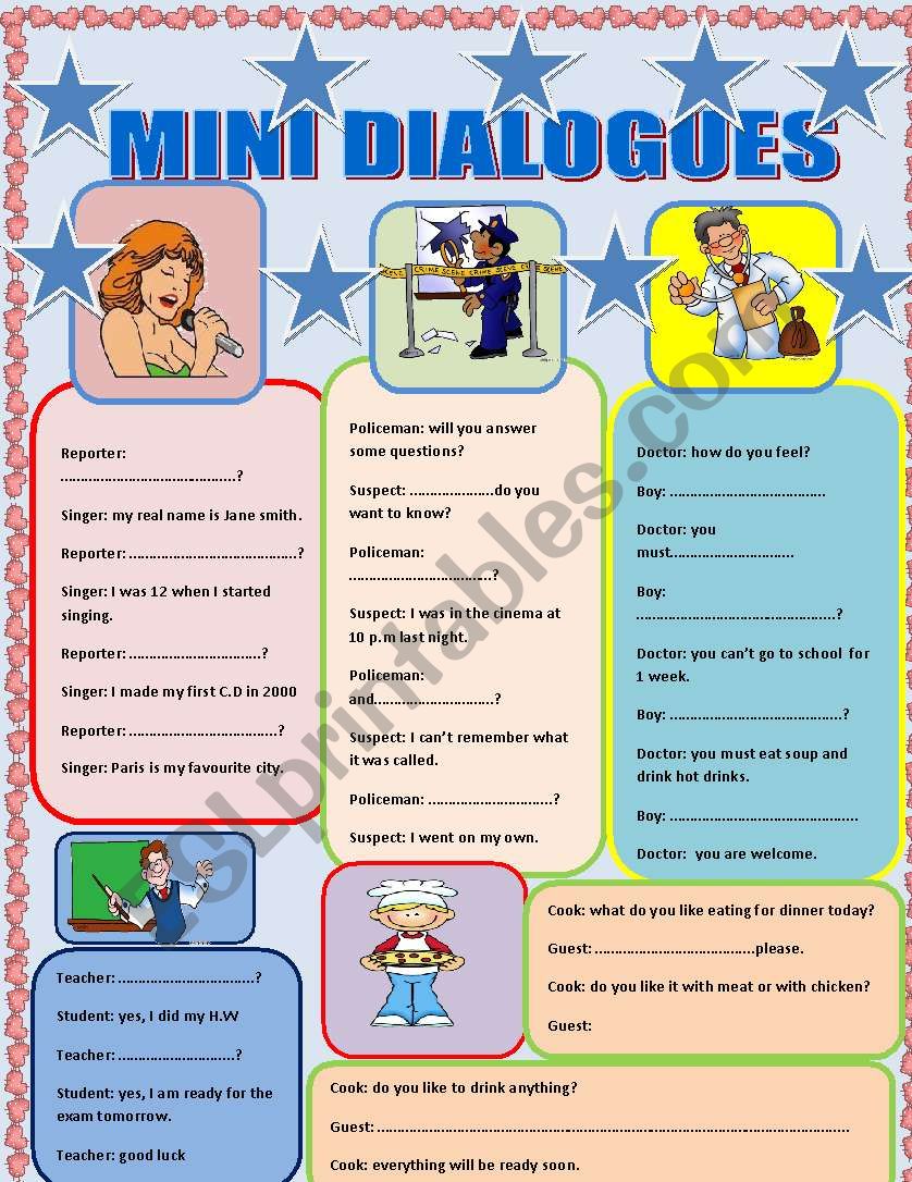 MINI  CONVERSATION worksheet