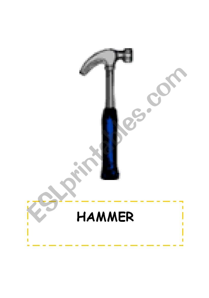 Tools flashcards: hammer, ladder,rake, lawnmower, pliers,axe,saw, sicklescrewdriver,showel