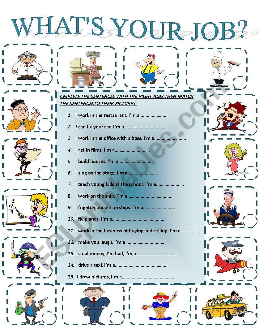 WHATS YOUR JOB? worksheet