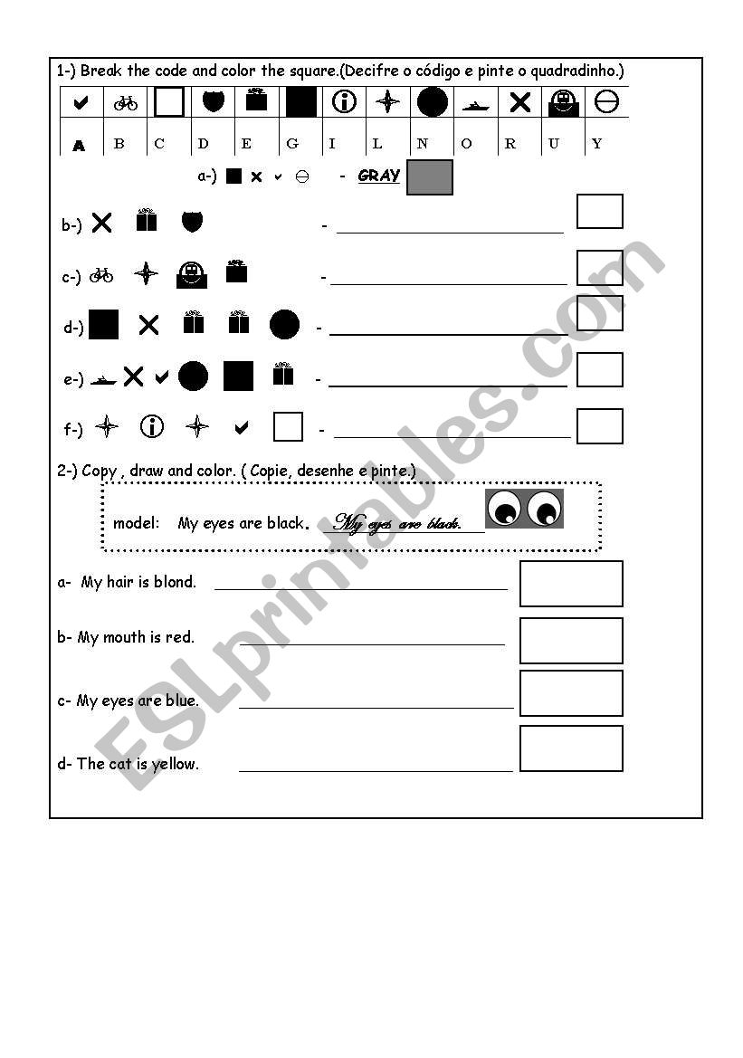 Colors worksheet