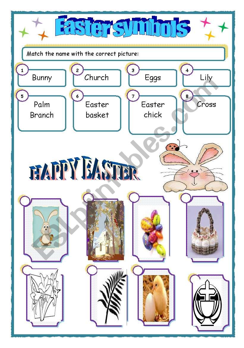 EASTER SYMBOLS worksheet