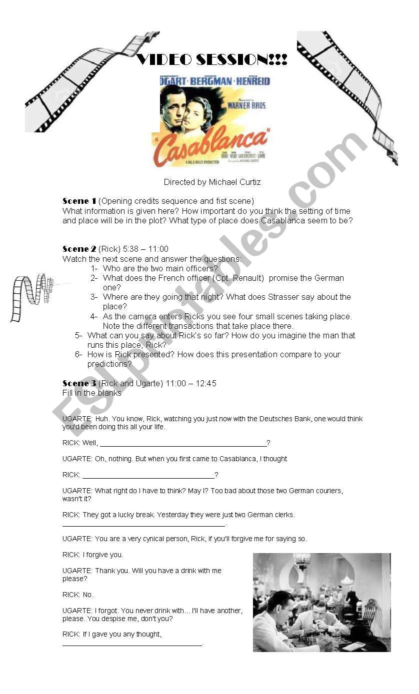 Casablanca worksheet