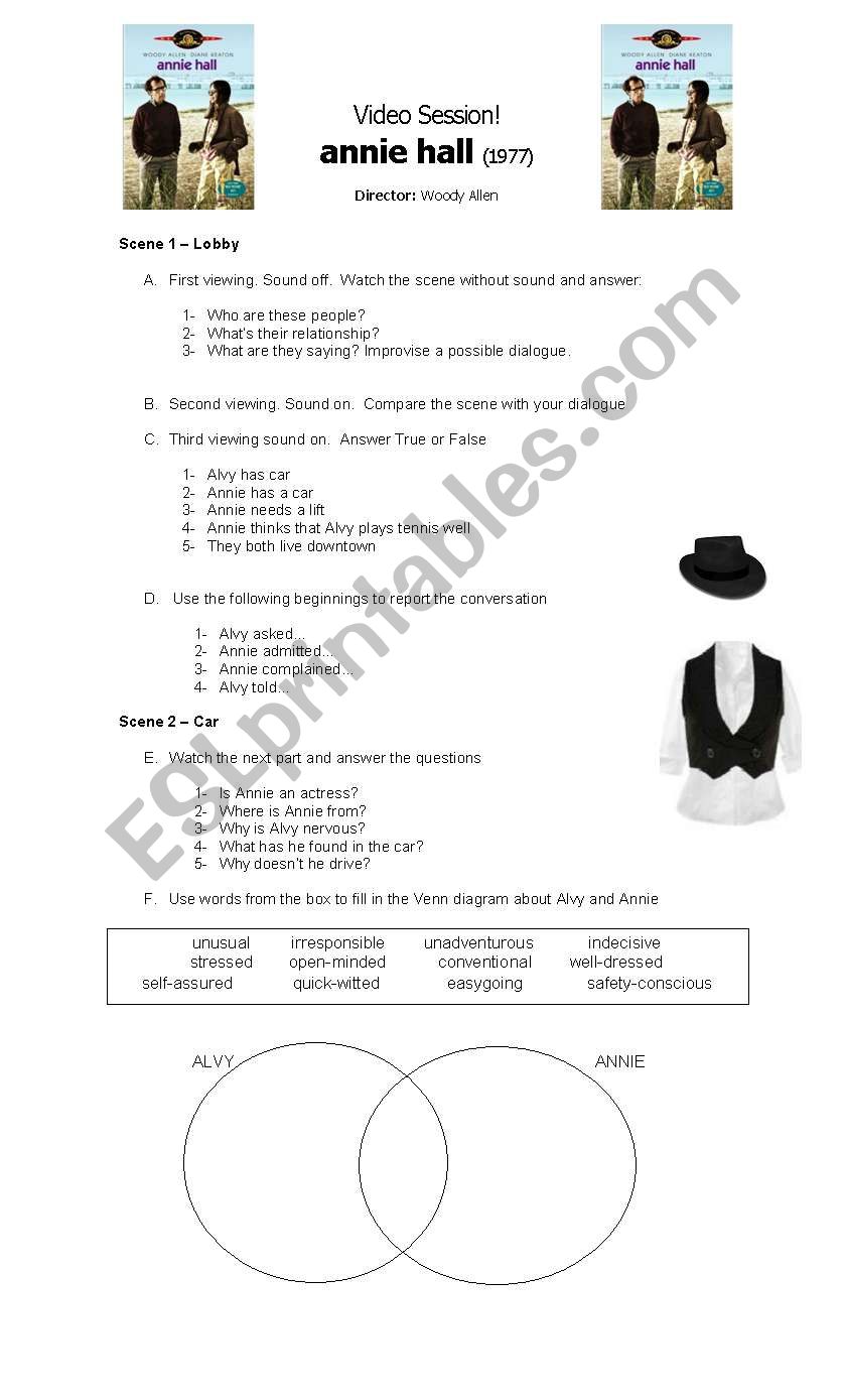 Annie Hall by Woody Allen worksheet