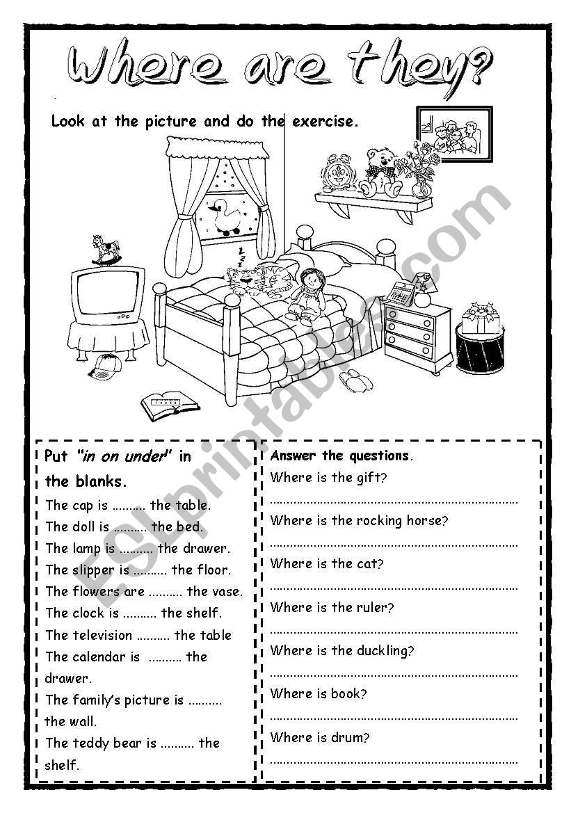 Where are they? worksheet