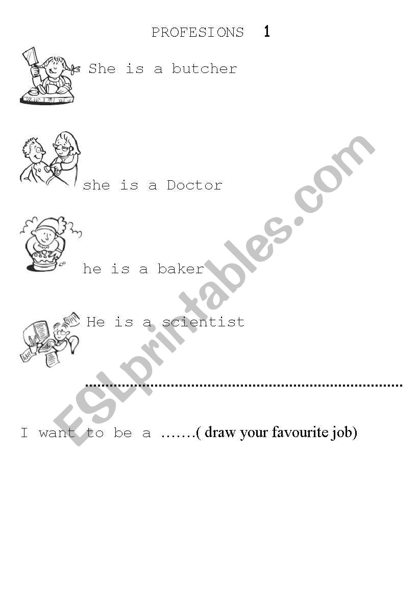 professions worksheet