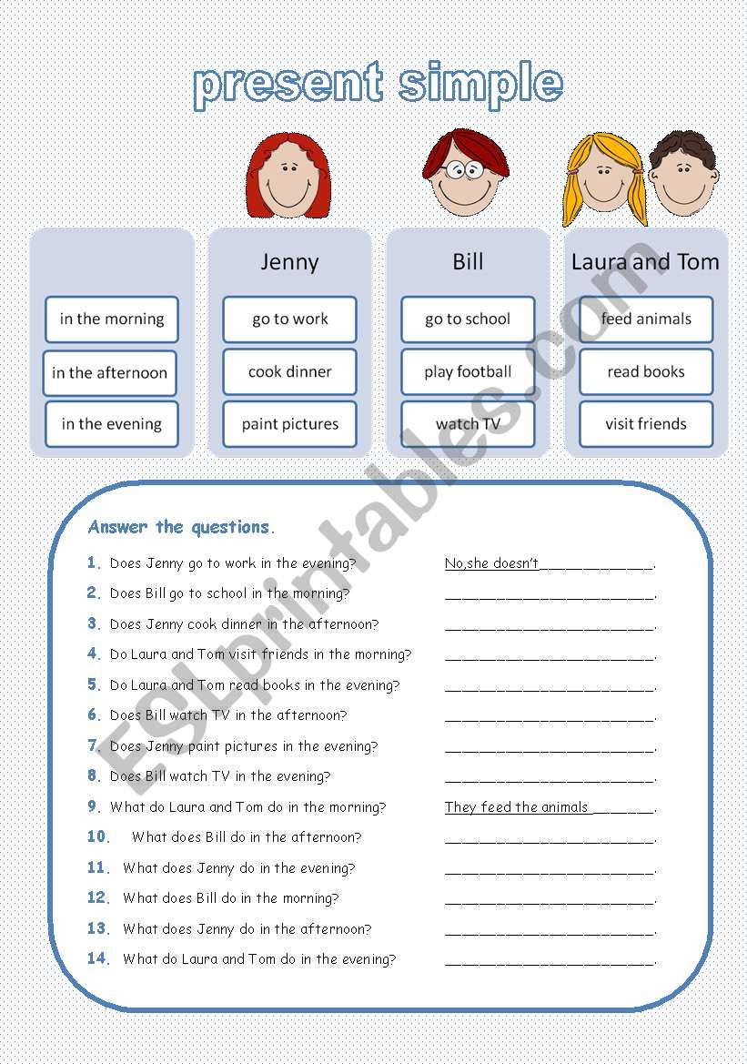 present simple worksheet