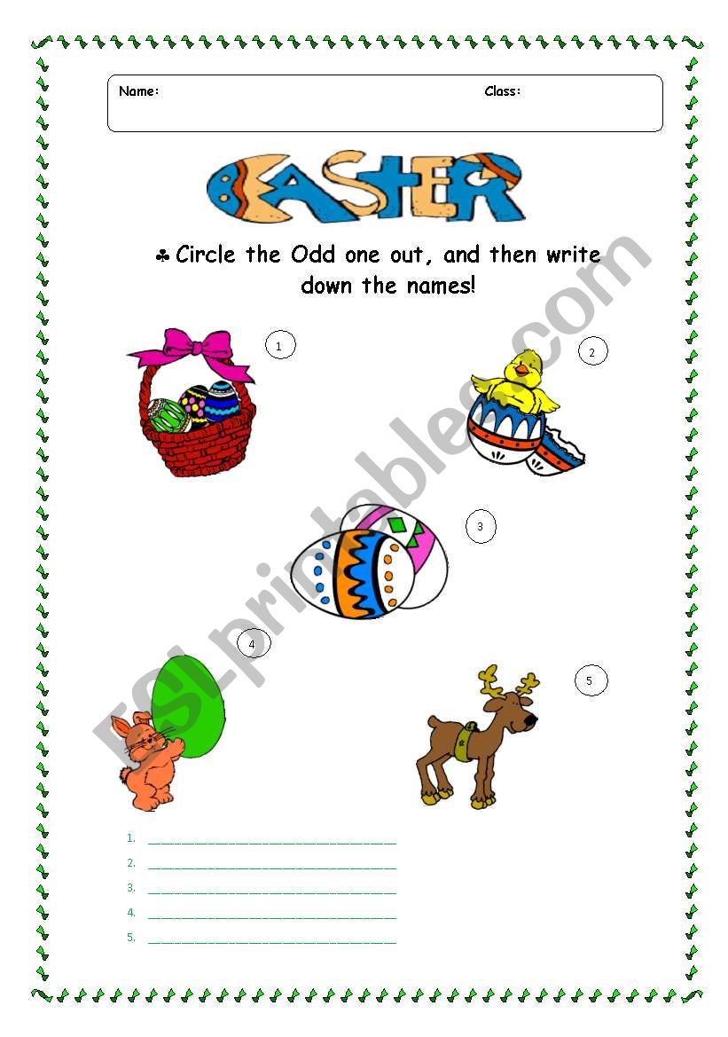 Easter worksheet